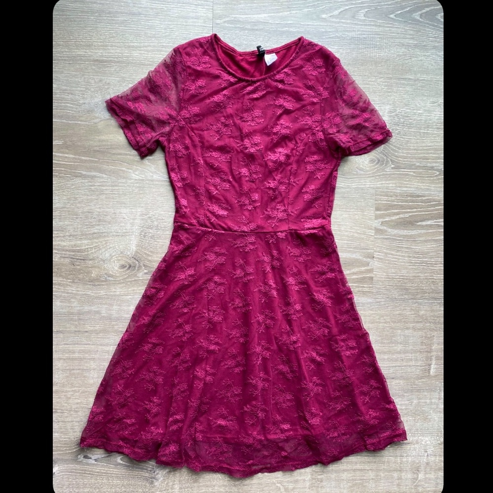 Maroon Lace Dress